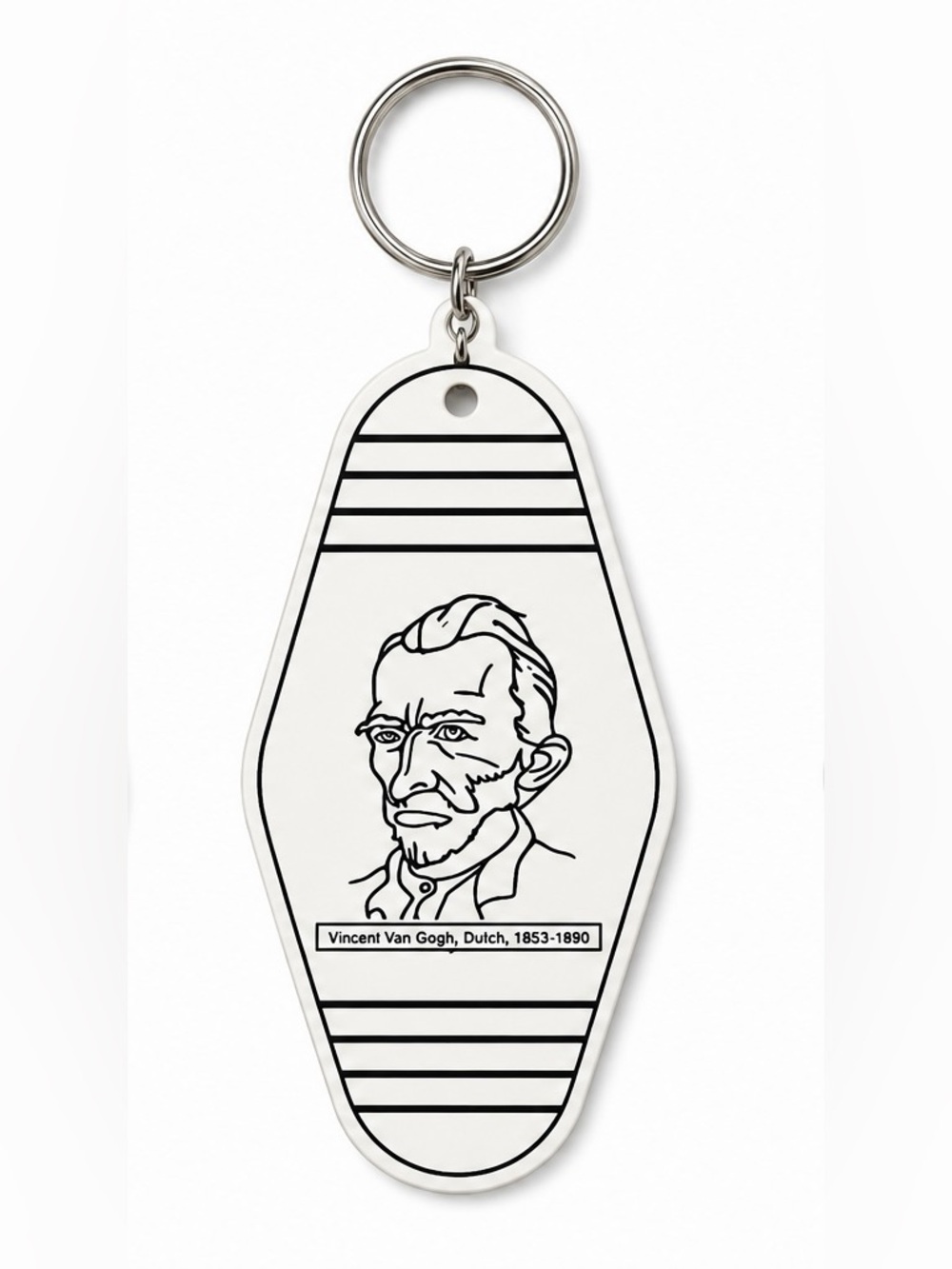 2/$25 Vincent van Gogh Motel Keychain 3D Printed Retro Key Tag